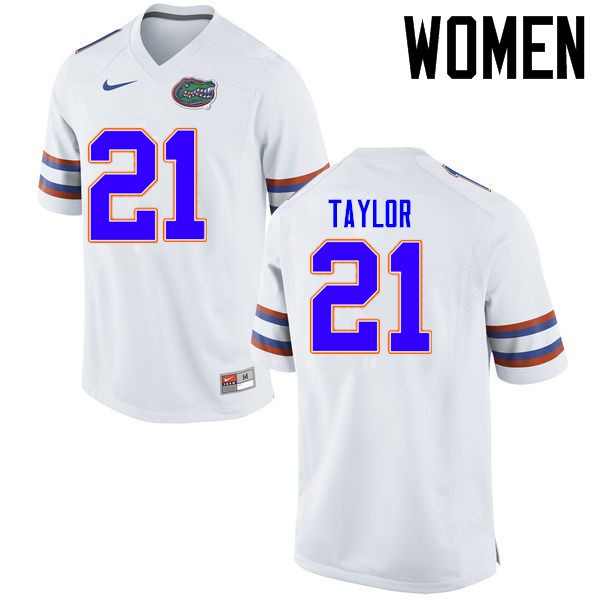 Florida Gators Women #21 Fred Taylor College Football Jersey White